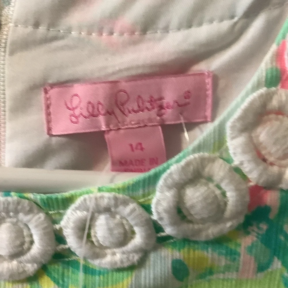 Lilly Pulitzer Floral Dress with Pink and Green On Parade Family‎ Match Preppy